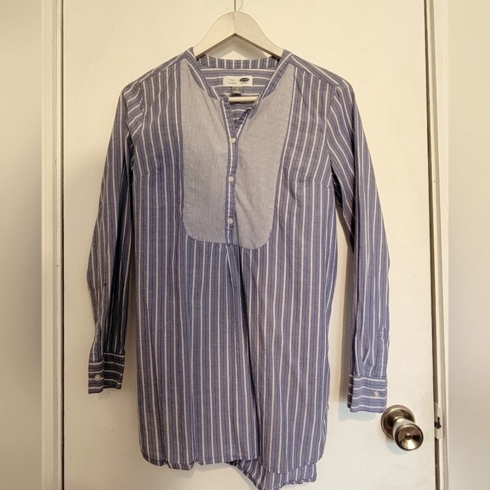 Old Navy Blue Striped Long Sleeve Tunic